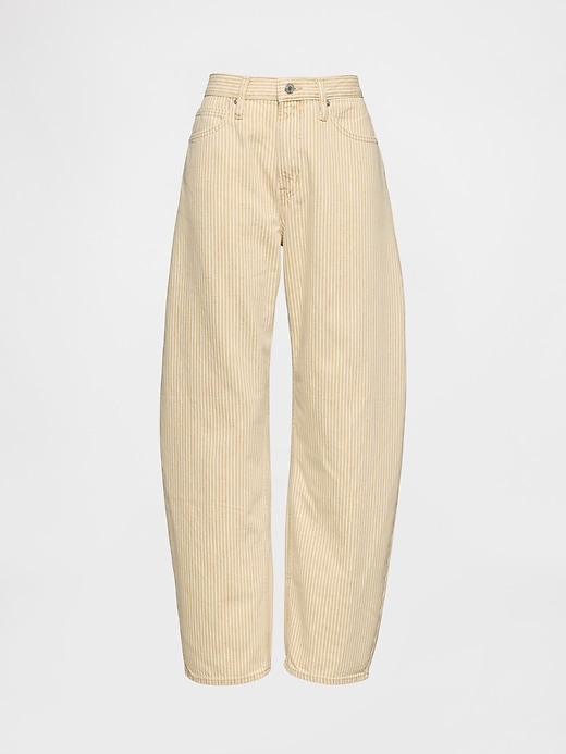 Image number 6 showing, High Rise Khaki Stripe Barrel Jeans