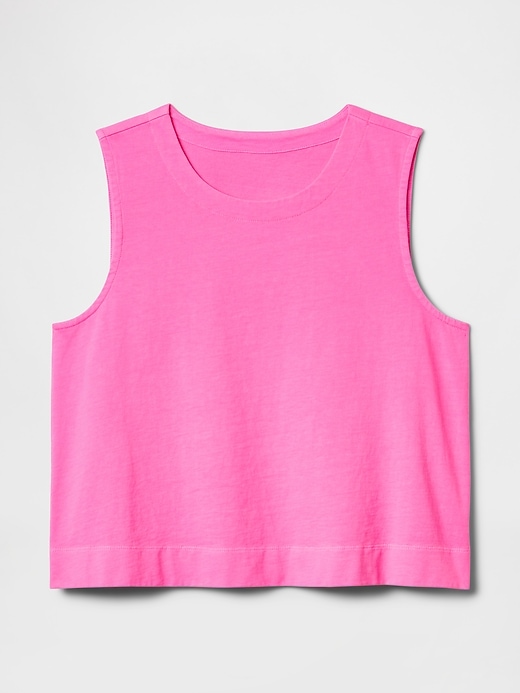 Image number 5 showing, Organic Cotton Heavyweight Cropped Shell Tank Top