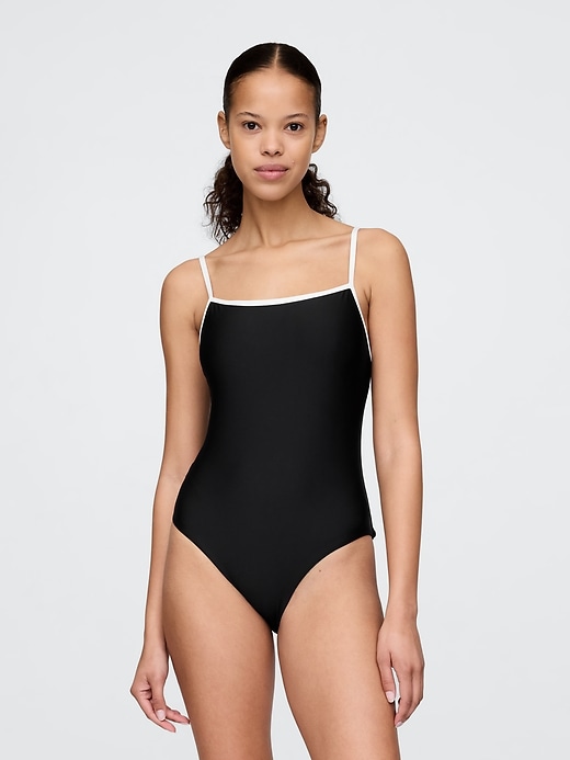 Image number 1 showing, Square-Neck One-Piece Swimsuit