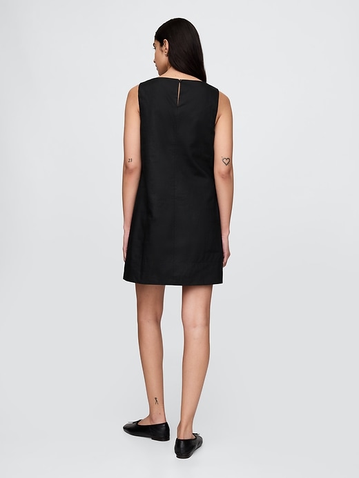 Image number 2 showing, Linen-Blend Mini Shift Dress