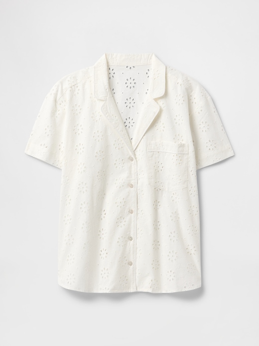 Image number 4 showing, Eyelet Poplin PJ Shirt