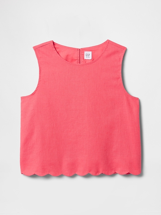 Image number 2 showing, Kids Linen-Cotton Scalloped Top