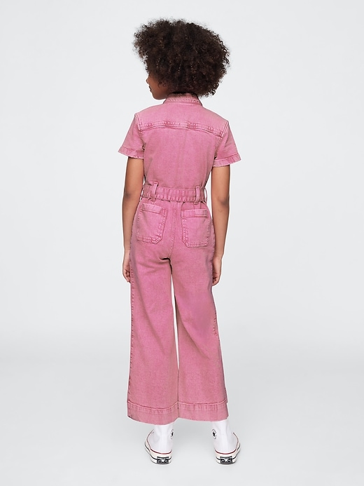 Image number 3 showing, Kids Belted Denim Jumpsuit