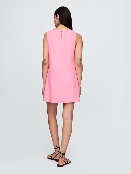 Image number 2 showing, Linen-Blend Mini Shift Dress