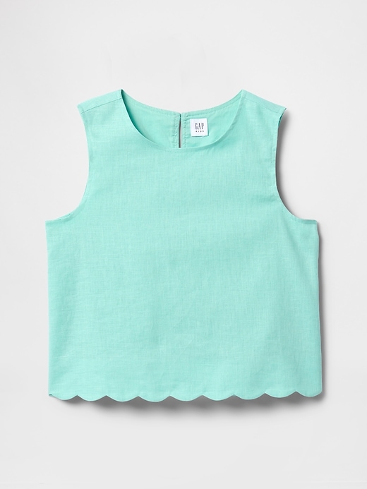 Image number 2 showing, Kids Linen-Cotton Scalloped Top