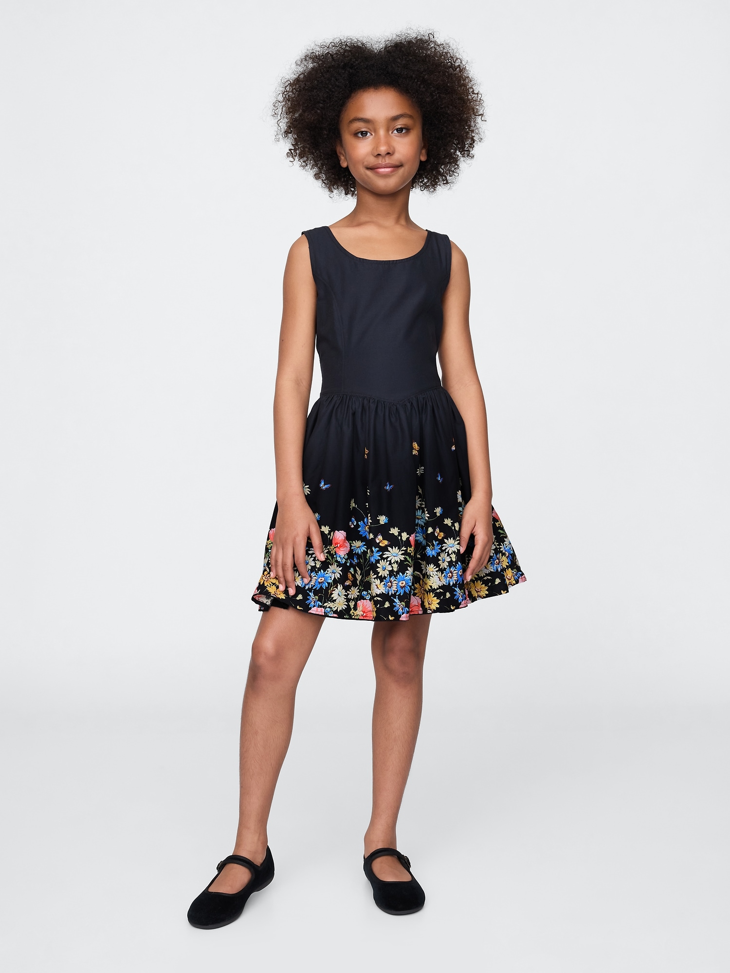 Kids Linen-Cotton Floral Dress