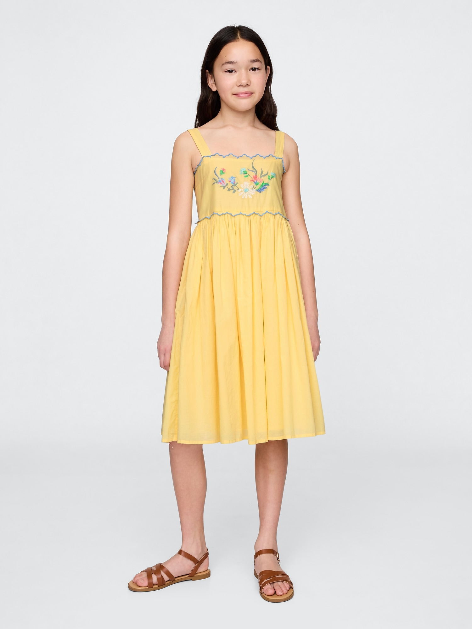 Kids Embroidered Midi Dress