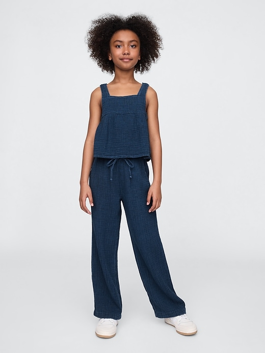 Image number 1 showing, Kids Crinkle Gauze Denim Baggy Pants