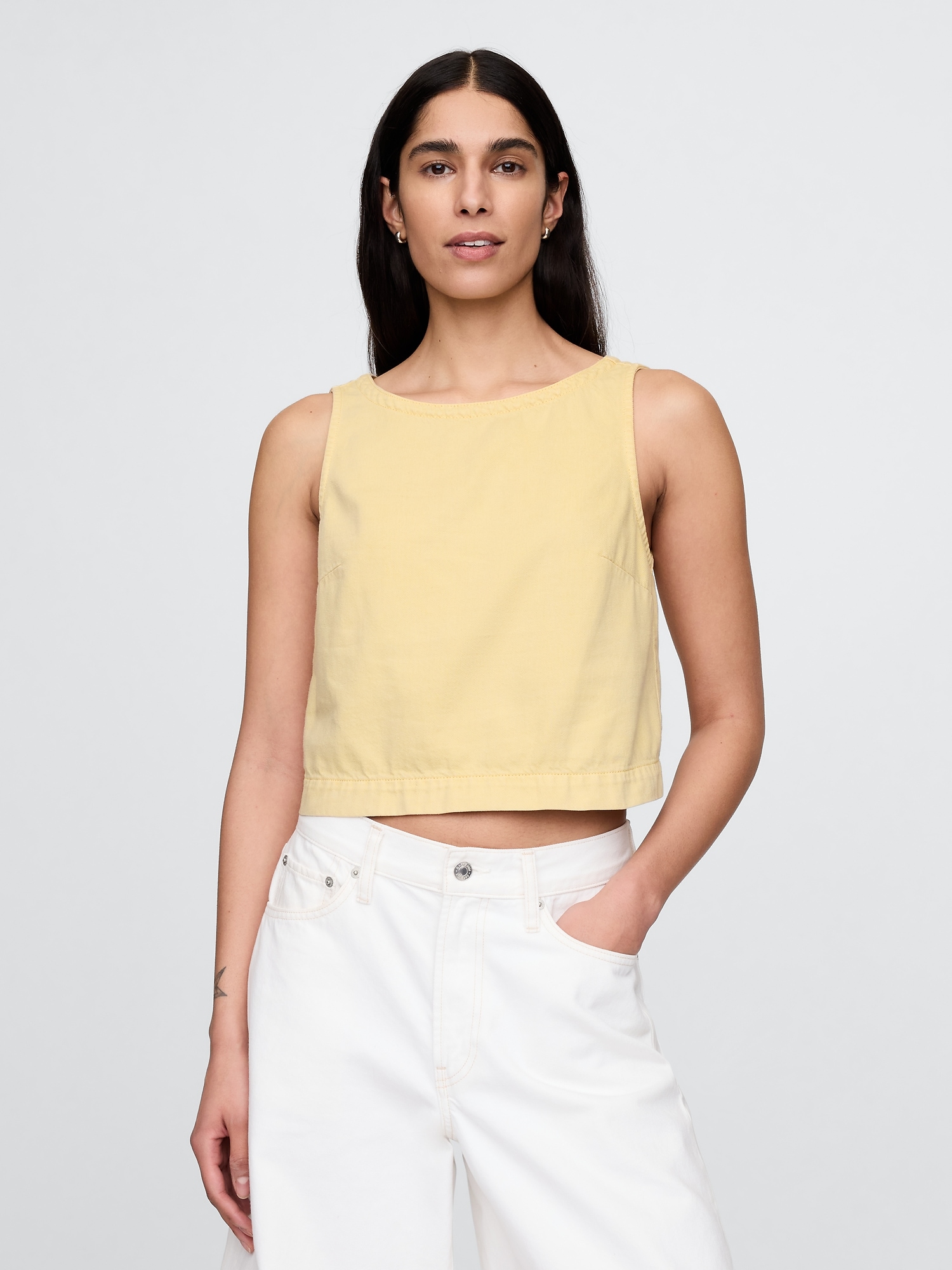 UltraSoft Denim Shell Tank Top