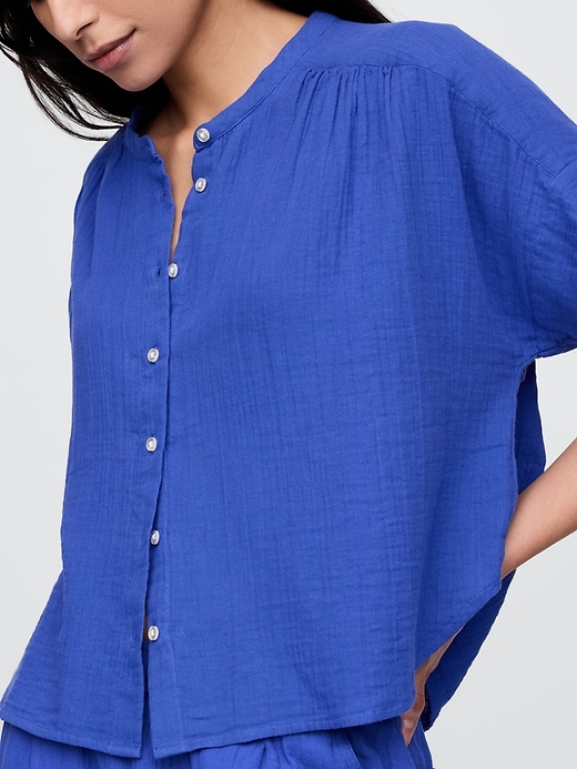 Image number 4 showing, Crinkle Gauze Dolman Shirt