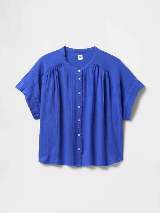 Image number 5 showing, Crinkle Gauze Dolman Shirt