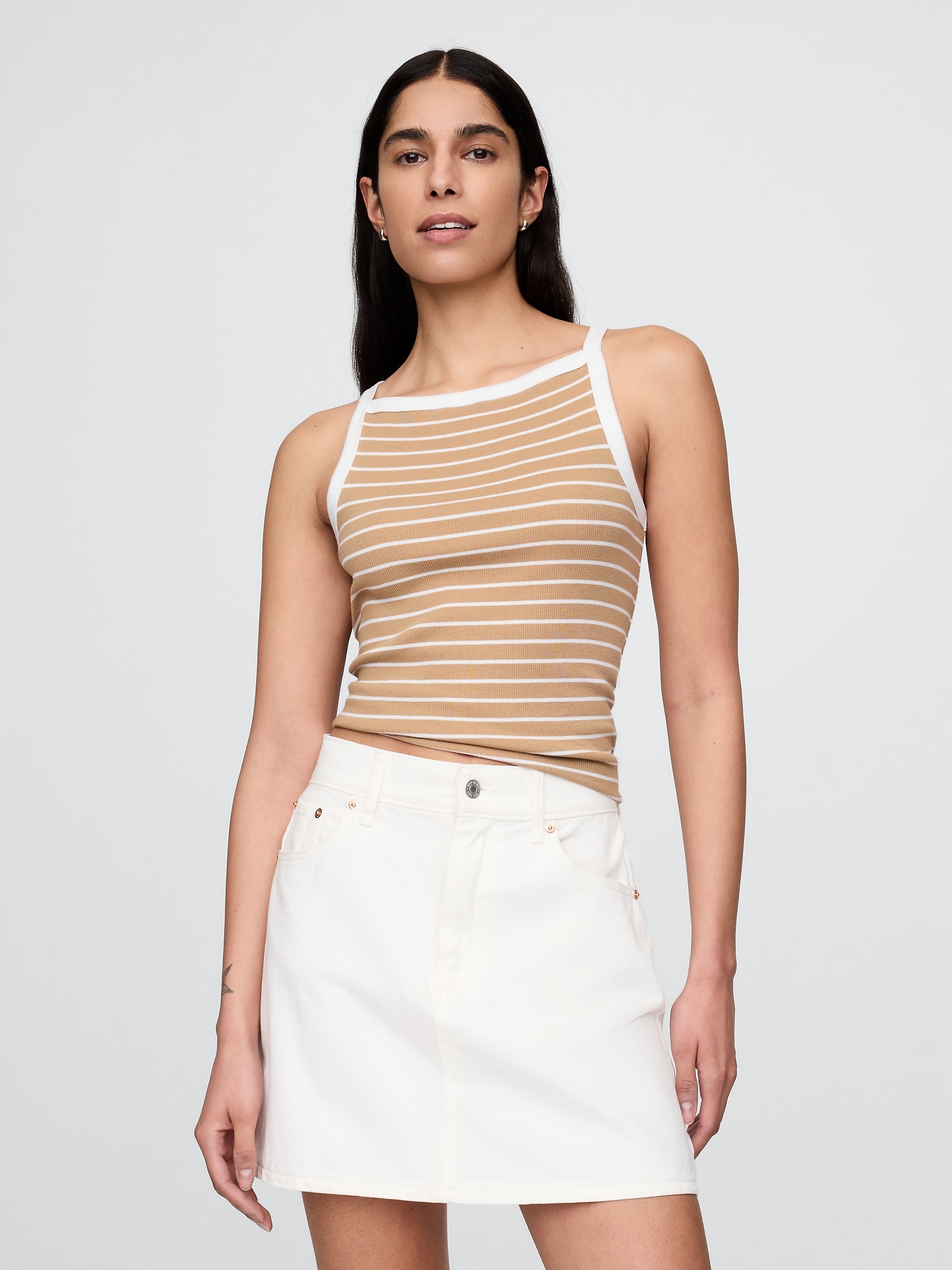 Modern Apron-Neck Tank Top