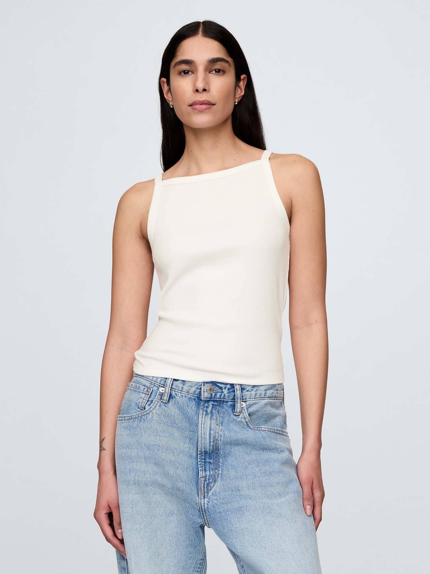 Modern Apron-Neck Tank Top