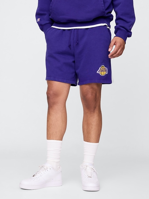 Image number 2 showing, NBA Los Angeles Lakers Logo Heavyweight Sweat Shorts