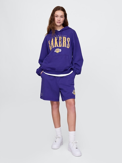 Image number 6 showing, NBA Los Angeles Lakers Logo Heavyweight Sweat Shorts