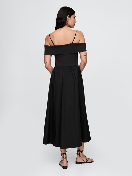 Image number 2 showing, Mixed Media Off-Shoulder Midi Dress