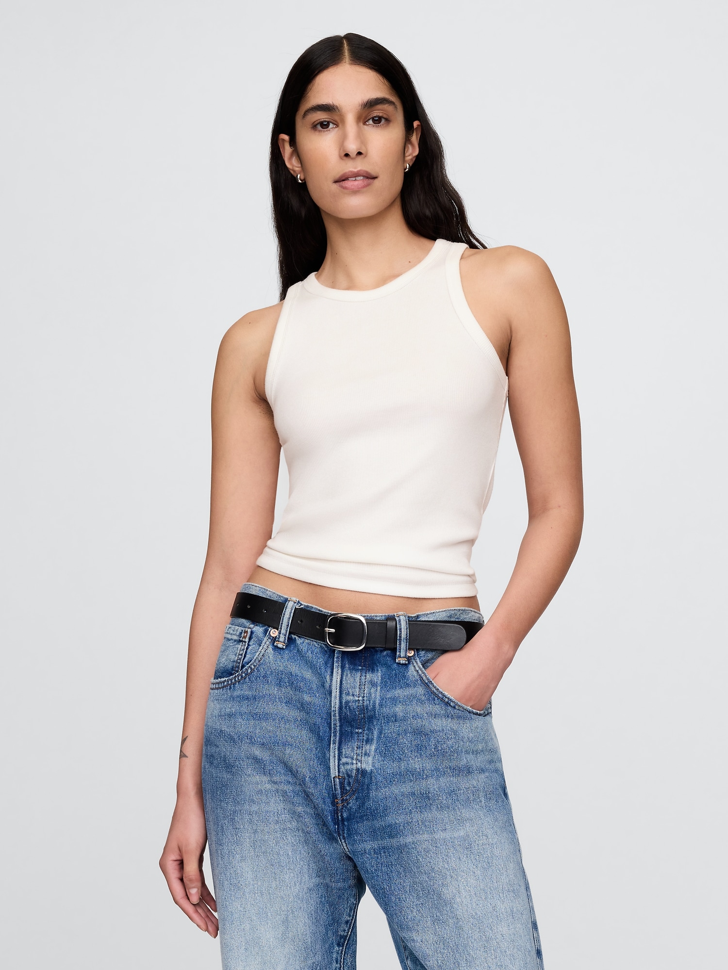 Modern Rib Halter Tank Top