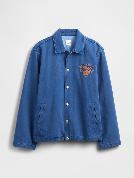 Image number 5 showing, NBA New York Knicks Logo Denim Coaches Jacket