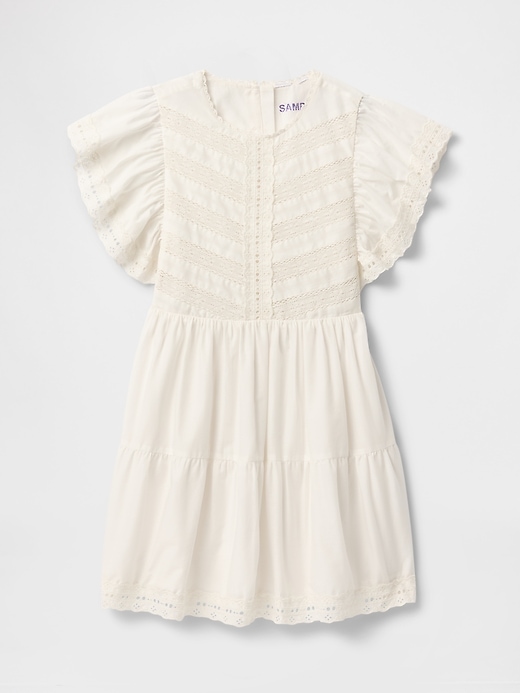 Image number 2 showing, Kids Lace Tiered Ruffle Dress