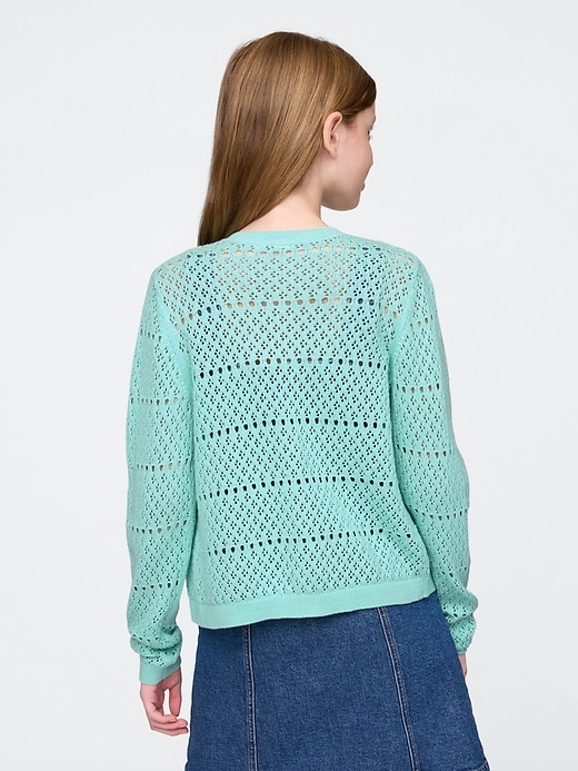 Image number 3 showing, Girls Pointelle Cardigan