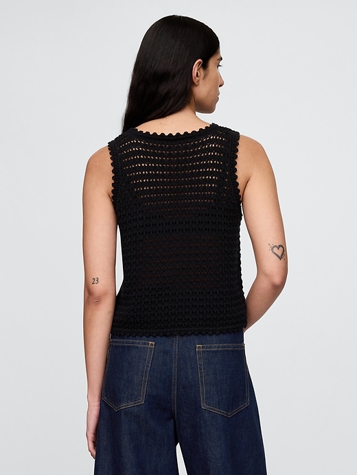 Image number 3 showing, 100% Cotton Crochet Tank Top