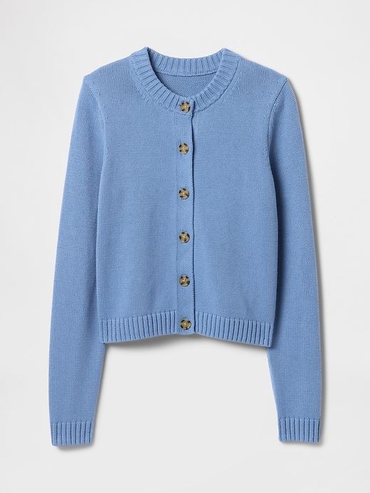 Image number 5 showing, 100% Cotton Crewneck Cardigan