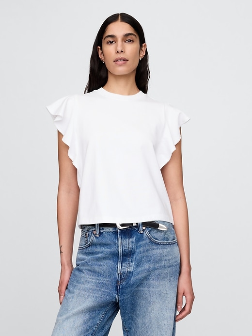 Image number 1 showing, Organic Cotton VintageSoft Heavyweight Cropped T-Shirt