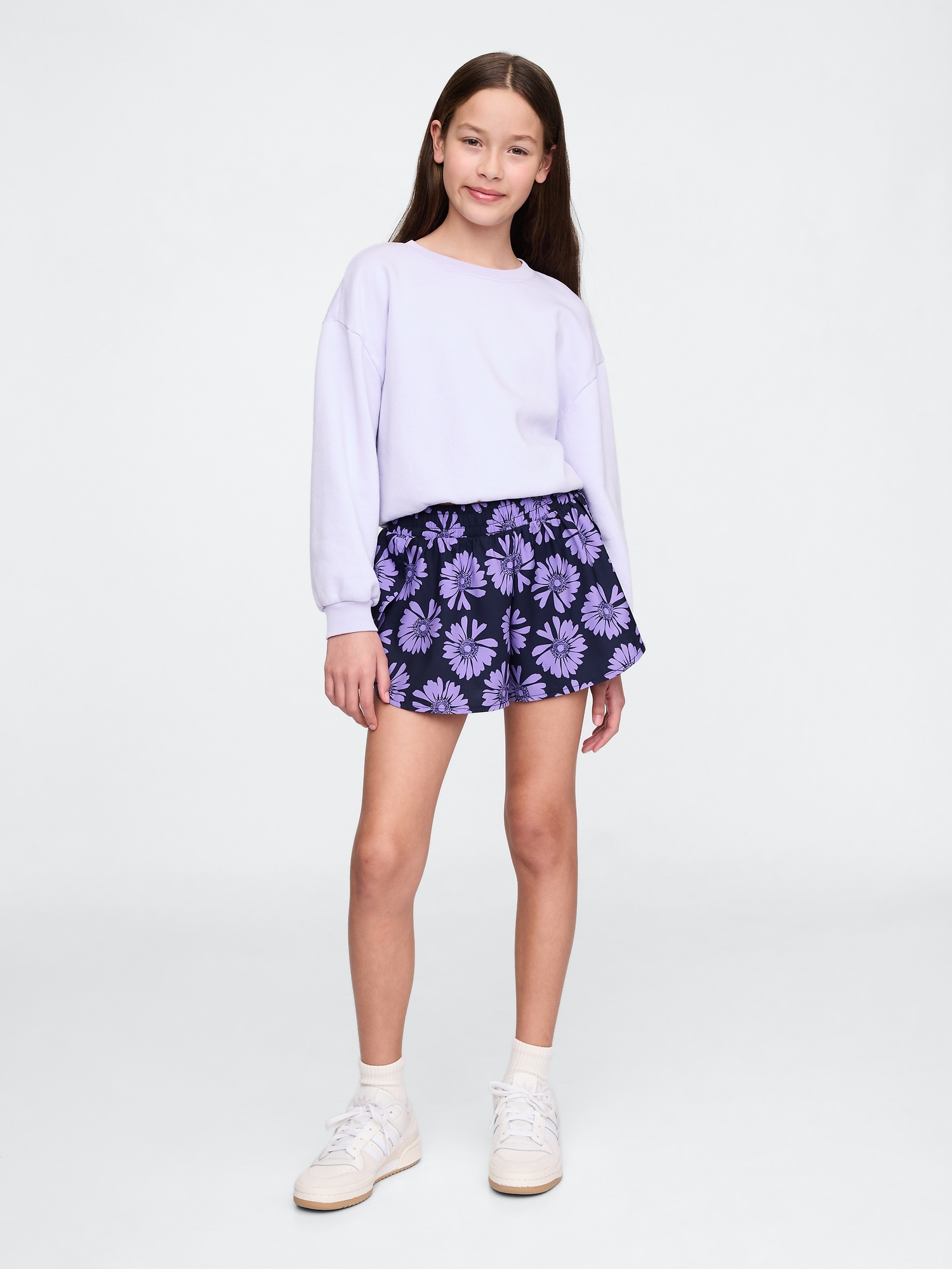 Kids Recycled Butterfly-Hem Run Shorts