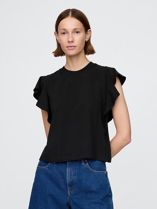 Image number 1 showing, Organic Cotton VintageSoft Heavyweight Cropped T-Shirt