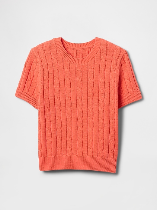 Image number 5 showing, 100% Cotton Cropped Cable-Knit Sweater