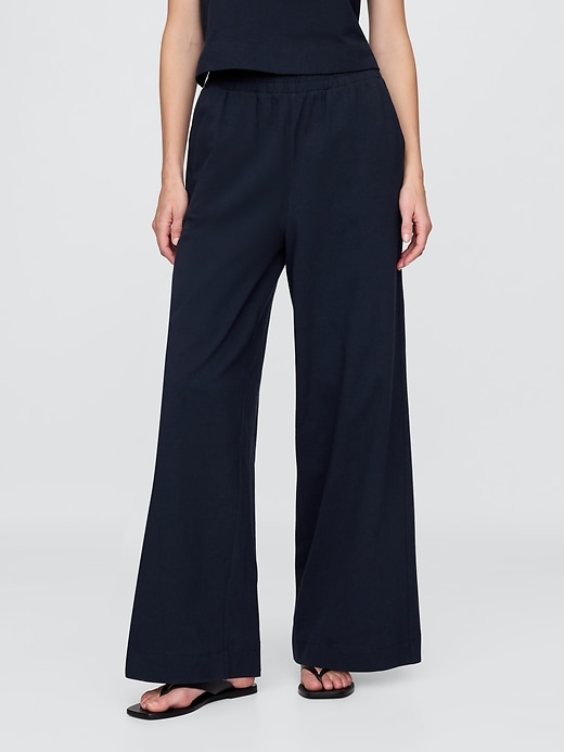 Image number 2 showing, Organic Cotton Heavyweight Cropped Wide-Leg Pants