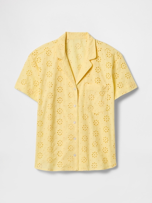 Image number 4 showing, Eyelet Poplin PJ Shirt