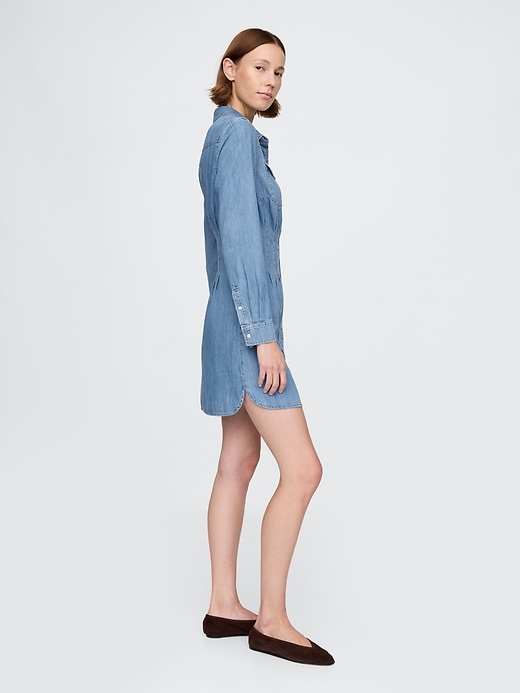 Image number 3 showing, Western Denim Mini Shirtdress