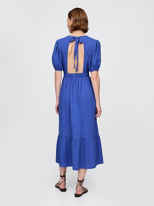 Image number 2 showing, Crinkle Gauze Open-Back Midi Dress