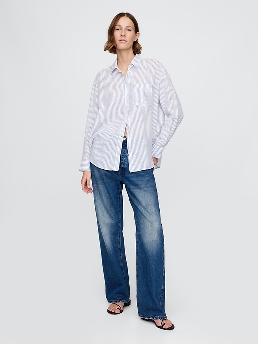 Image number 3 showing, 100% Linen Oversized Shirt