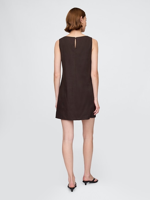 Image number 2 showing, Linen-Blend Mini Shift Dress