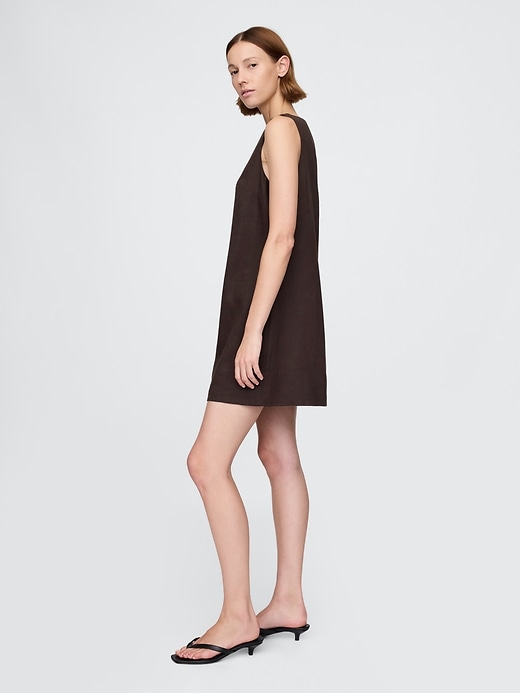 Image number 3 showing, Linen-Blend Mini Shift Dress