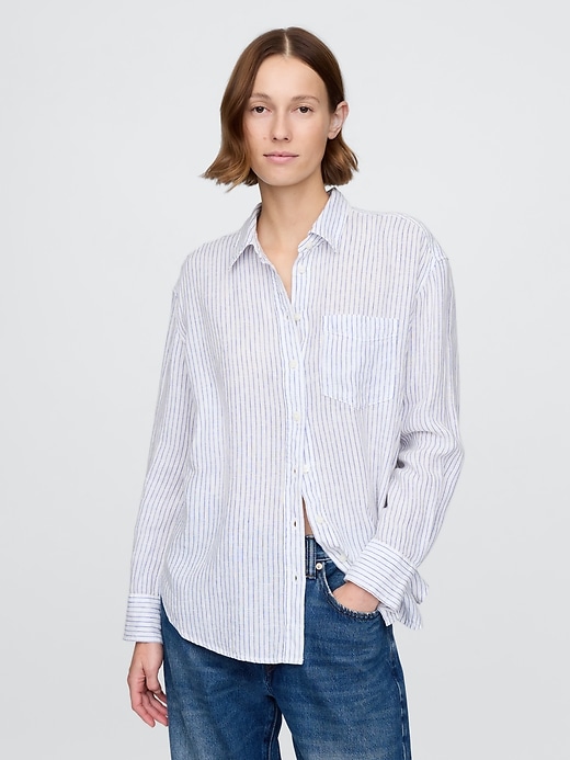 Image number 1 showing, 100% Linen Oversized Shirt