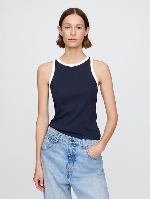 Image number 1 showing, Modern Rib Halter Tank Top