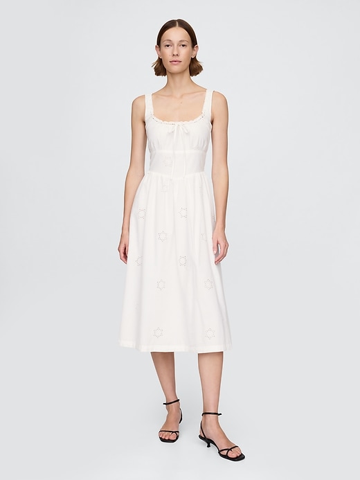 Image number 1 showing, Eyelet Scoop Neck Dress