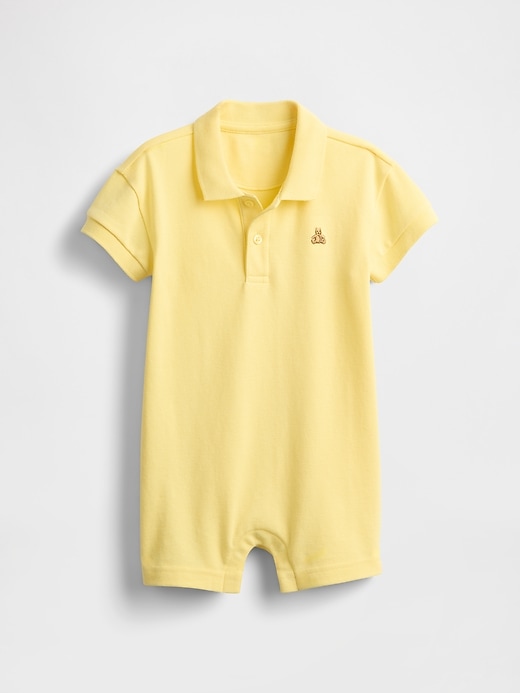 Image number 1 showing, Baby Pique Polo Shorty One-Piece