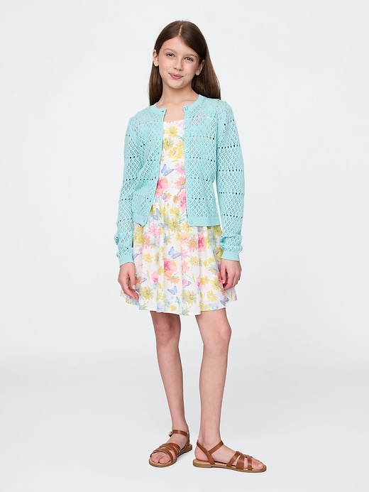 Image number 1 showing, Kids Linen-Cotton Floral Dress