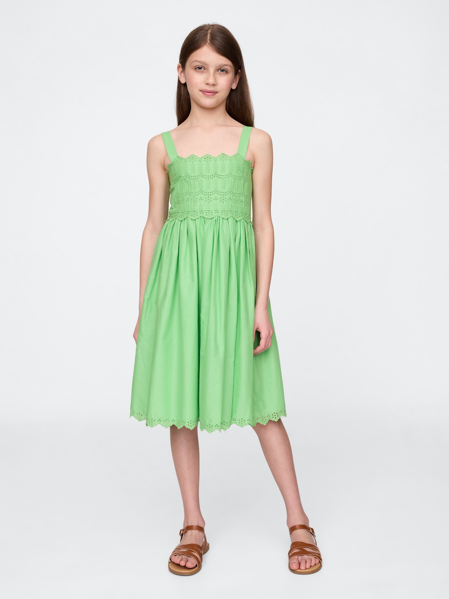 Kids Embroidered Midi Dress