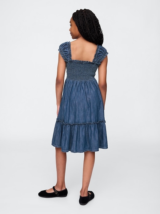 Image number 3 showing, Kids Denim Puff-Sleeve Dress