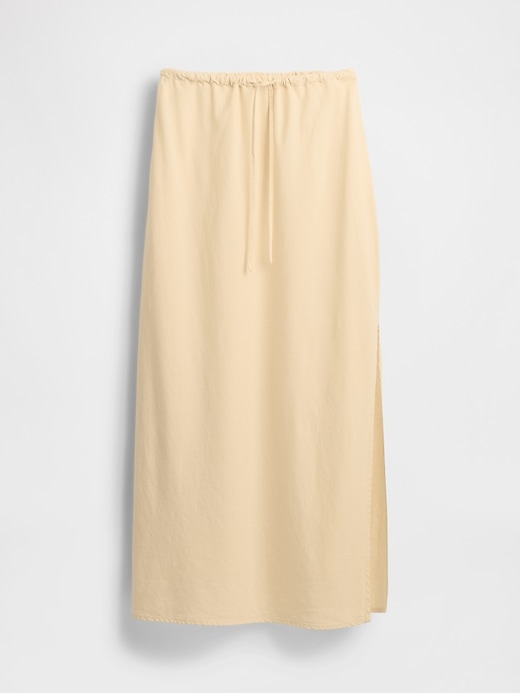 Image number 1 showing, Linen-Blend Midi Skirt