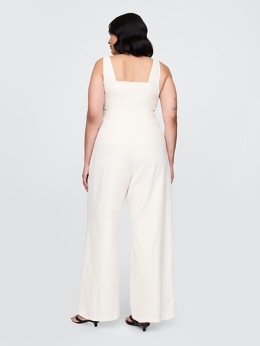 Image number 6 showing, Linen-Blend Seamed Jumpsuit