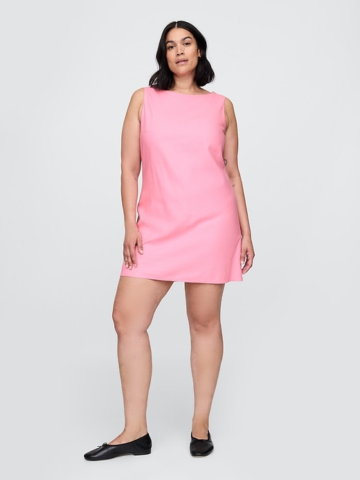 Image number 5 showing, Linen-Blend Mini Shift Dress