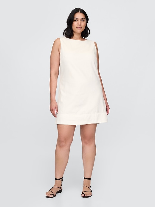 Image number 5 showing, Linen-Blend Mini Shift Dress