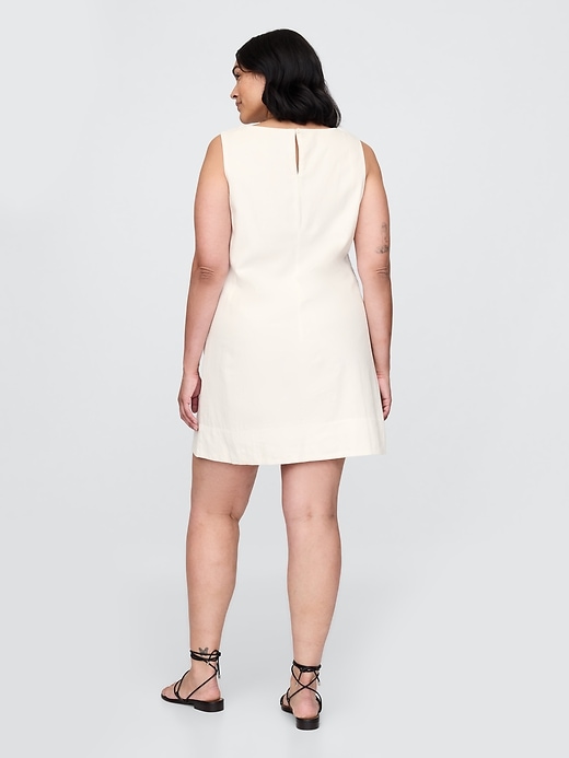 Image number 6 showing, Linen-Blend Mini Shift Dress