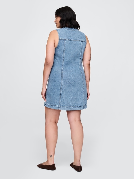 Image number 6 showing, V-Neck Denim Mini Dress